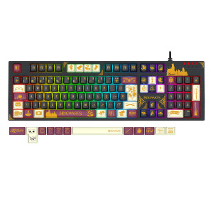 TECLADO MECANICO GAMER HARRY POTTER AMSA HOGWARTS RGB SWITCH BROWN REDRAGON HP-592RGB